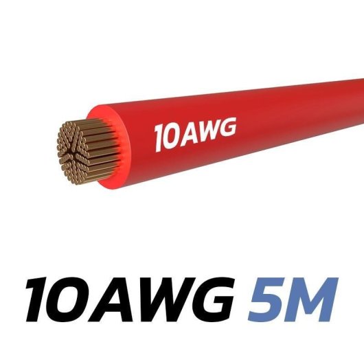 Cable eWheel Ewm831 Rojo 10 AWG 5 m Flexible Alta Conductividad
