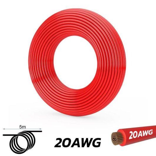 Cable eWheel Ewm663 Rojo 20 AWG 5 m para baja tensión