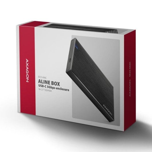 Caixa Externa Axagon EE25-XA6C 2.5 polegadas Alumínio Preto USB-C UASP