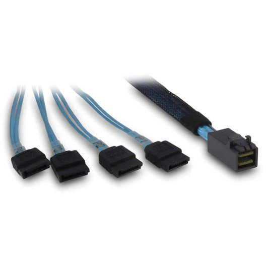 Cable Intertech 88885670 SFF-8643 vers 4x SATA SAS 0,7 m Bleu