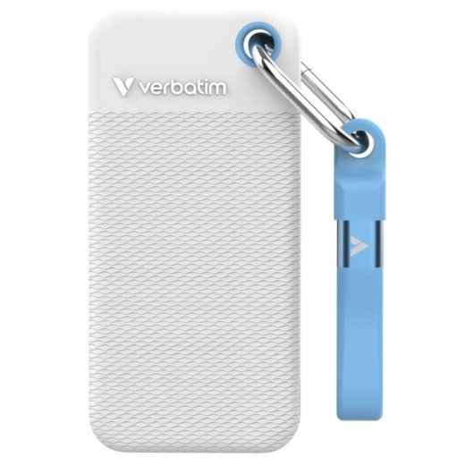Disque Dur Verbatim Pocket SSD 1TB Externe USB-C 1000MB/s Bleu Blanc