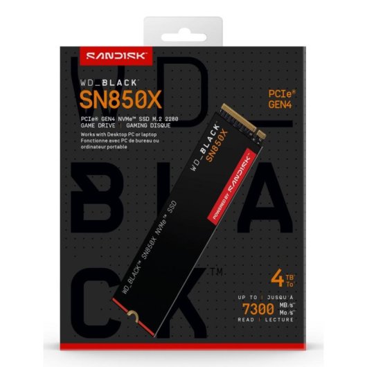 Disque Dur WD Black SN850X 4TB SSD M.2 7300MB/s avec Dissipateur