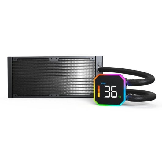 Refrigeração Líquida Montech HyperFlow Digital 240mm Display ARGB 2 Ventoinhas Monitorização Temperatura
