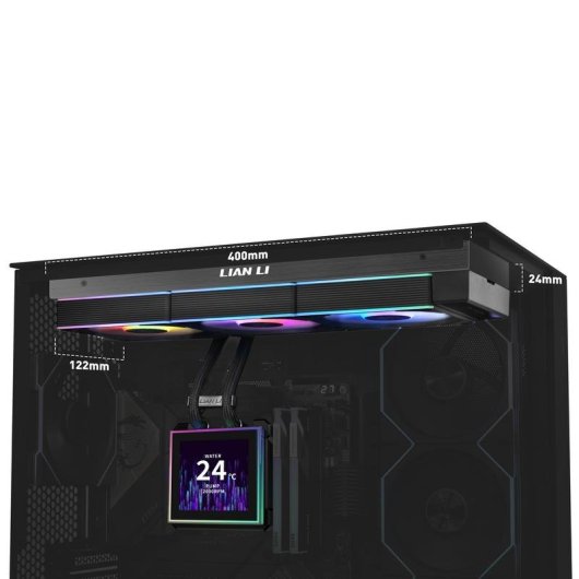 Refrigeración Líquida Lian-Li HydroShift II LCD-S 360 mm 3 Ventiladores RGB Ecrã IPS