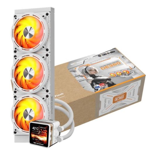 Wasserkühlung darkFlash DE360 360mm 3 Lüfter IPS Display ARGB Weiß