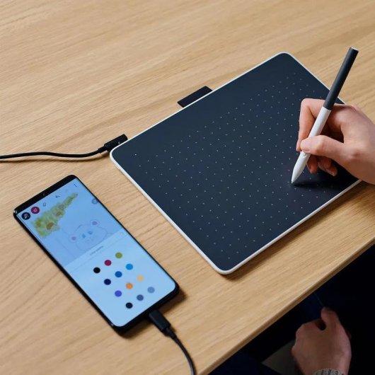 Grafiktablett Wacom One Medium kabellos und kabelgebunden 216 x 135 mm USB Bluetooth
