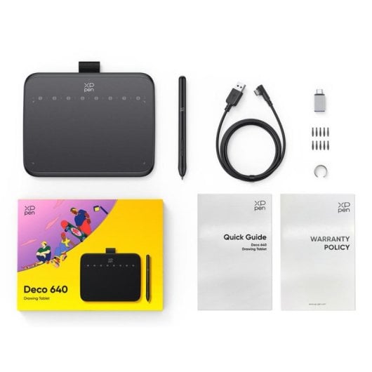 Grafiktablett XP-Pen Deco 640 kabellos kabelgebunden 5080 LPI 8 Tasten