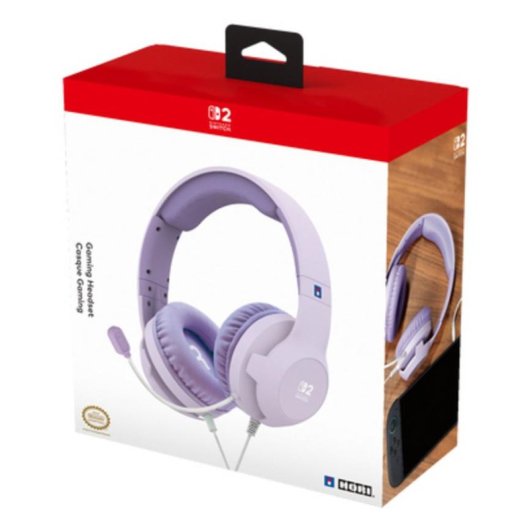Auriculares HORI Gaming Headset Cozy Lavender com fio jack 3,5 mm micro flexível violeta