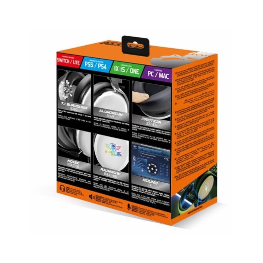 Auriculares Spirit of Gamer XPERT H700 con cable USB y jack 3,5 mm para gaming con cancelación de ruido y sonido 7.1, RG