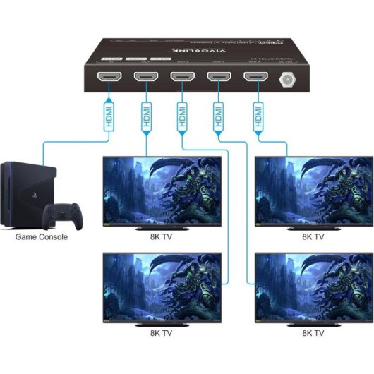 Switch Vivolink VLHDMISP1X4 HDMI 8K 1x4 60Hz Downscaling Automatico