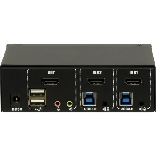 Switch KVM Intertech AS-21HUS HDMI 4K USB Audio Nero