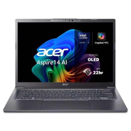 Portátil Acer Aspire 14 AI A14-52M-78BB 14" Intel Core Ultra 7 256V 16GB 512GB SSD Intel Arc Graphics 140V Windows 11 Home