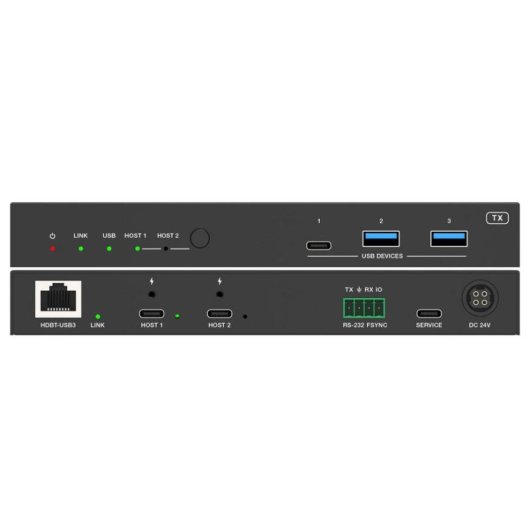 Switch KVM Vivolink VLUSBCEXT2X2 USB 3.2 Gen1 100 m HDMI USB-C/A Nero