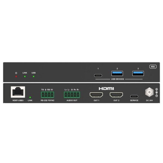 Switch KVM Vivolink VLUSBCEXT2X2 USB 3.2 Gen1 100 m HDMI USB-C/A Nero