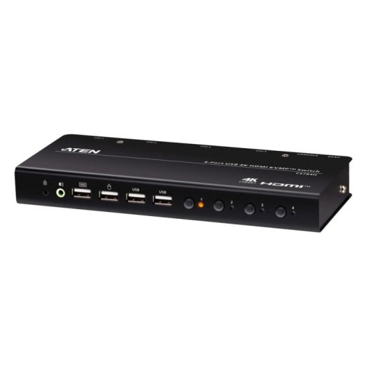 Interruptor KVM Aten CS784H 4K HDMI 4 Puertos USB Audio Hub