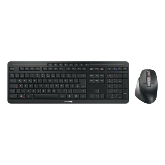 Teclado CHERRY Stream Desktop Ultimate sem fios retroiluminado QWERTZ com rato ergonómico
