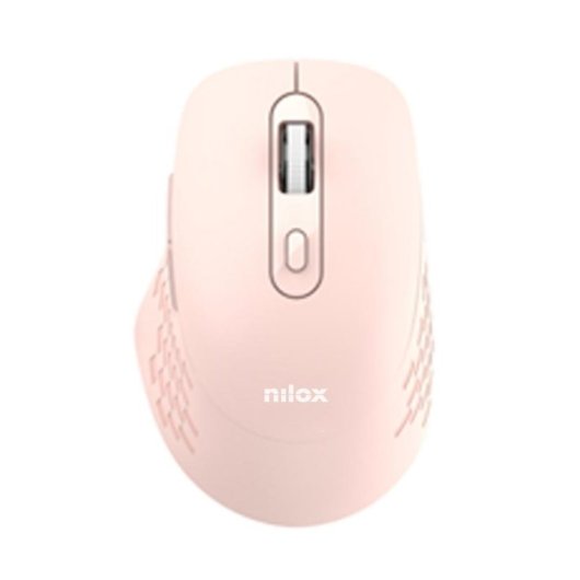 Ratón Nilox Dual Wireless Bluetooth USB 1600DPI Rosa 6 Pulsanti Silenzioso