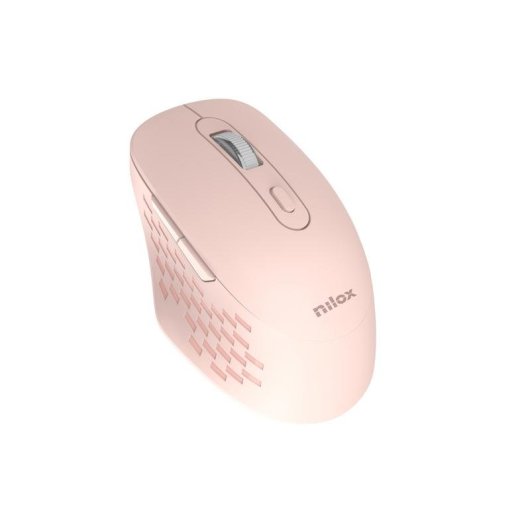 Ratón Nilox Dual Wireless Bluetooth USB 1600DPI Rosa 6 Pulsanti Silenzioso
