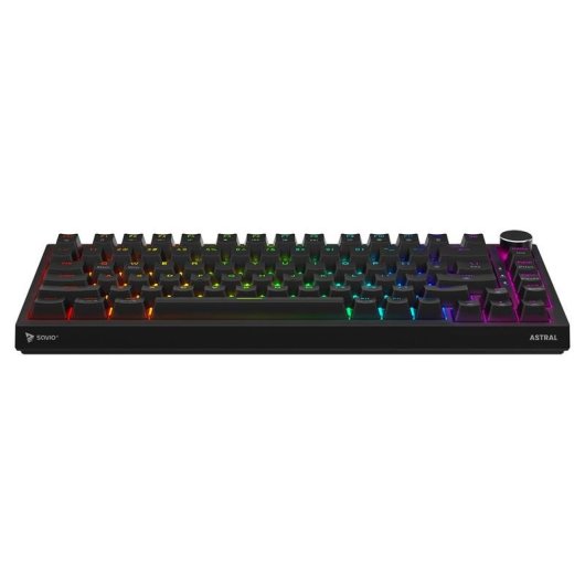 Teclado Savio Astral Black Jade magnético 75% RGB con switches Outemu White Jade