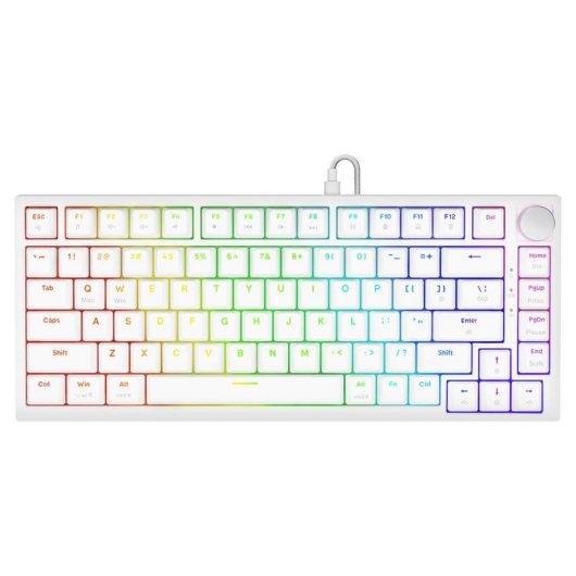 Teclado Savio ASTRAL WHITE JADE magnético compacto con switches Outemu White Jade y RGB