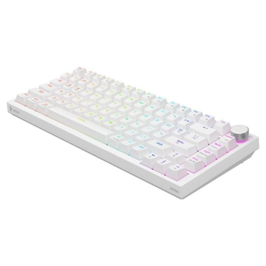Teclado Savio ASTRAL WHITE JADE magnético compacto con switches Outemu White Jade y RGB