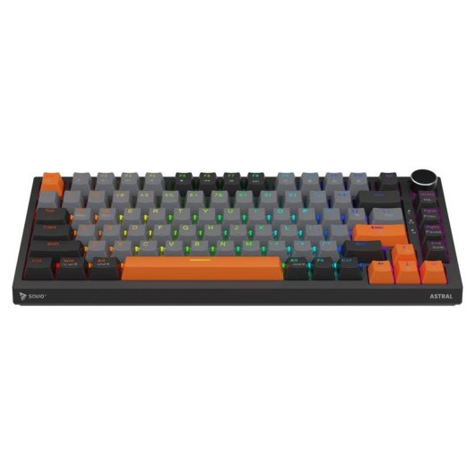 Teclado Savio Astral Black Jade magnético 75% RGB con switches Outemu White Jade y keycaps PBT