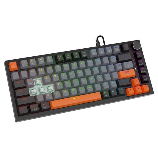Teclado Savio Astral Black Jade magnético 75% RGB con switches Outemu White Jade y keycaps PBT