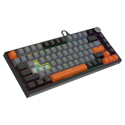 Teclado Savio Astral Black Jade magnético 75% RGB con switches Outemu White Jade y keycaps PBT