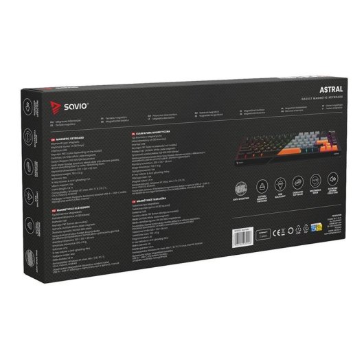 Teclado Savio Astral Black Jade magnético 75% RGB con switches Outemu White Jade y keycaps PBT