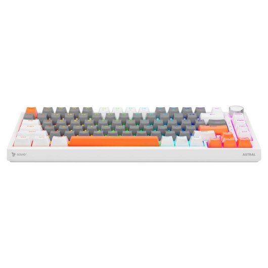 Teclado Savio Astral White Jade magnético 75% con switches Outemu White Jade y RGB