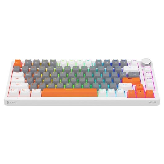 Teclado Savio Astral White Jade magnético 75% con switches Outemu White Jade y RGB