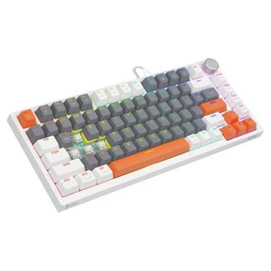 Teclado Savio Astral White Jade magnético 75% con switches Outemu White Jade y RGB