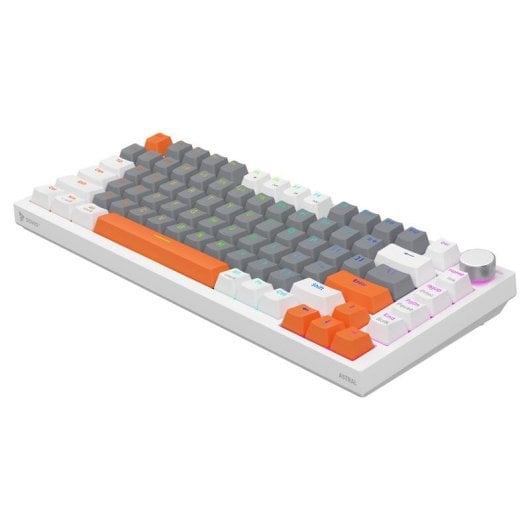 Teclado Savio Astral White Jade magnético 75% con switches Outemu White Jade y RGB
