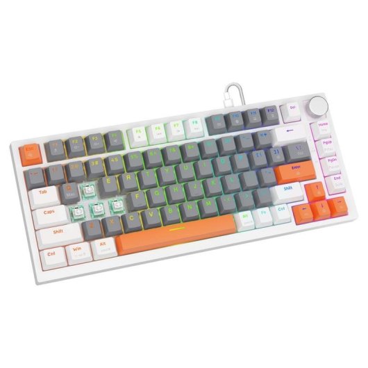 Teclado Savio Astral White Jade magnético 75% con switches Outemu White Jade y RGB