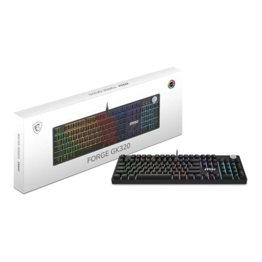 Teclado MSI FORGE GK320 RED mecánico completo con switches Cherry MX Red y RGB