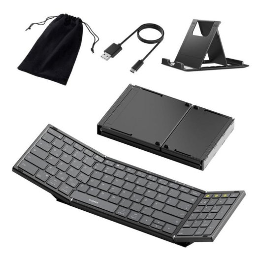 Teclado Inateck N0135 BLACK inalámbrico Bluetooth plegable con teclado numérico