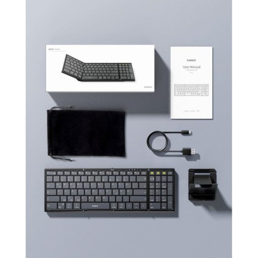 Teclado Inateck N0135 BLACK inalámbrico Bluetooth plegable con teclado numérico