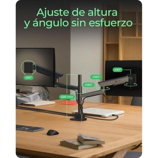 Icy Box IB-MS702-T Support Moniteur Bureau 2 Moniteurs 24 a 57" VESA 75x75 a 100x100 Max 27kg