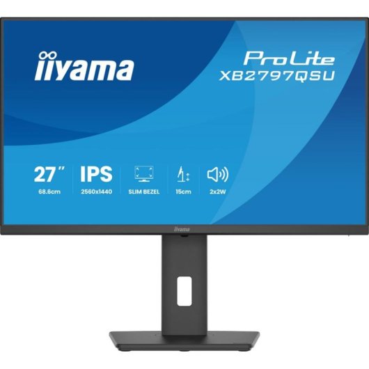 Écran PC iiyama ProLite XB2797QSU-B1 27" Quad HD 75Hz IPS USB-C Haut-parleurs Réglable