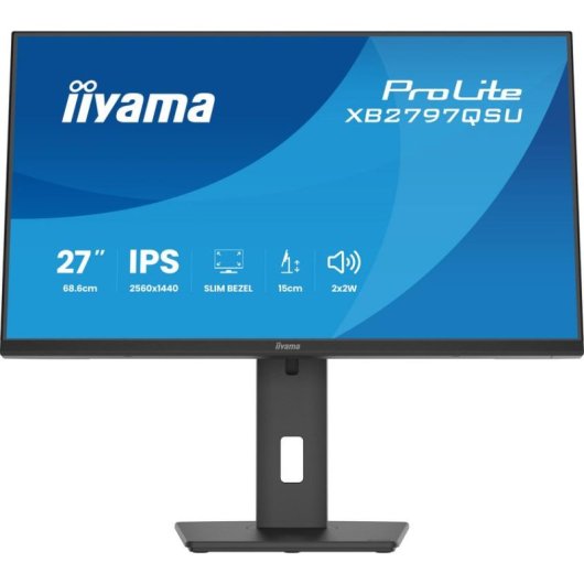 Écran PC iiyama ProLite XB2797QSU-B1 27" Quad HD 75Hz IPS USB-C Haut-parleurs Réglable