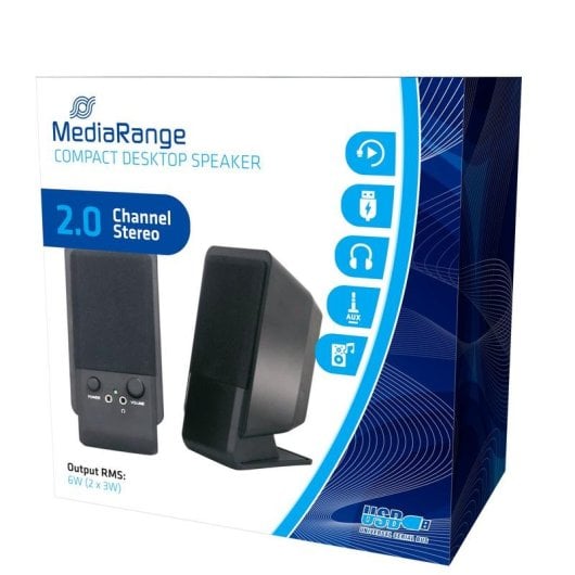 Altavoces MediaRange 2.0 filaires USB 6W avec entrée auxiliaire