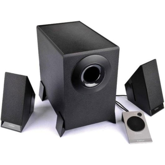 Altavoces Edifier 2.1 câblés 8,5 W avec subwoofer en bois et contrôle rotatif