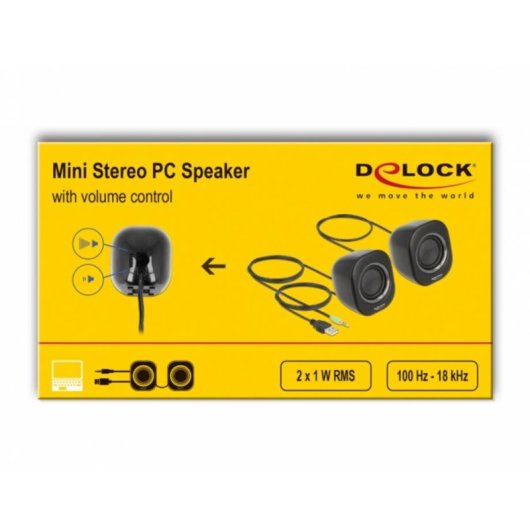 Altavoces Delock Stéréo Filaire USB 2W avec contrôle du volume