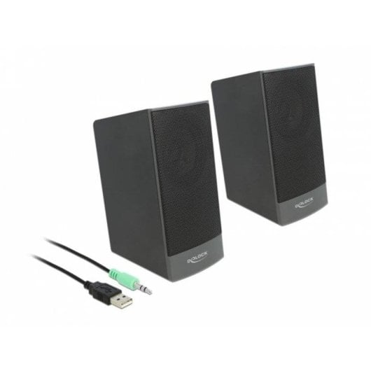 Altavoces Delock Stéréo USB filaires 3W avec contrôle volume et grille métallique