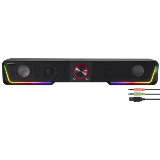 Barra de Som Speedlink Gravity RGB 2.0 6W Bluetooth Fio Preta