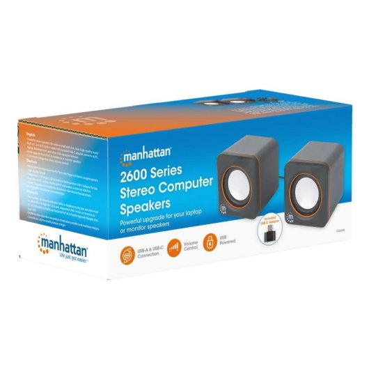 Altavoces Manhattan 2.0 USB 6W filaires avec contrôle de volume double USB