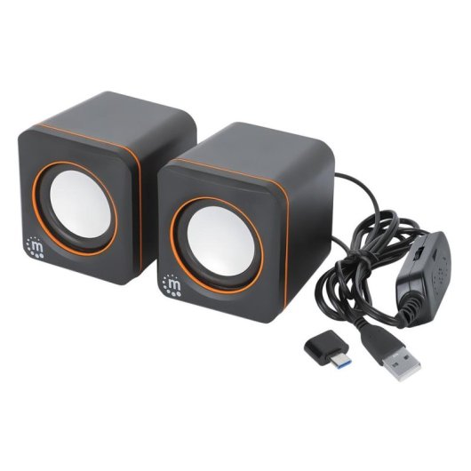 Altavoces Manhattan 2.0 USB 6W filaires avec contrôle de volume double USB