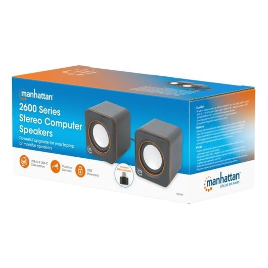 Altavoces Manhattan 2.0 USB 6W filaires avec contrôle de volume double USB