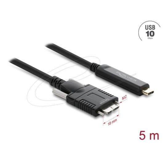 Cabo Delock 83623 USB-C Micro-USB B 5 m 10 Gbit/s Preto