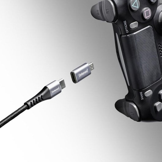 Adaptador USB-C a microUSB Intenso C480M Pack 3 antracita aluminio